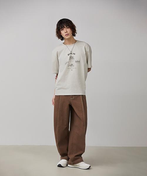 Mimdeowodeulobeu Berlin Pigment Washed T-Shirt_Beige