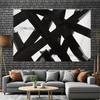 2D Modern Black White Graffiti Tapestry for Bedroom & Studio Decor