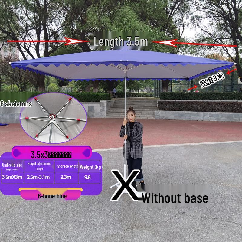 Large Outdoor Rectangular Sunshade Umbrella - Commercial Folding Awning for Courtyard