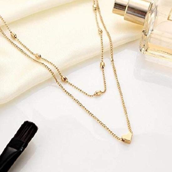 Fashion Stylish Multilayer Chain Pendant Necklace for Women and Girls Minimalist Heart Star Bohemian Crystal Choker Necklace