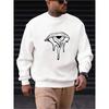 Men'S Tear-Eye Print Casual Sweatshirt - Long Sleeve Crew Neck, Outdoor Sports And Daily Wear, Sporty Casual Fit.