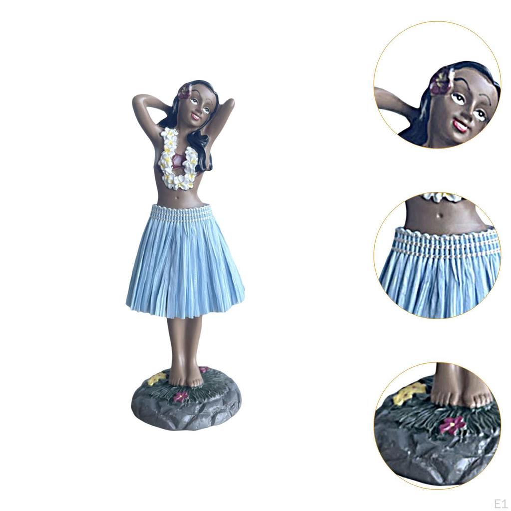 Hawaiiansk instrumentbrädesdocka 6,3" hög Samlarfigurer för Bröllop Kontor Fest Födelsedag Bord