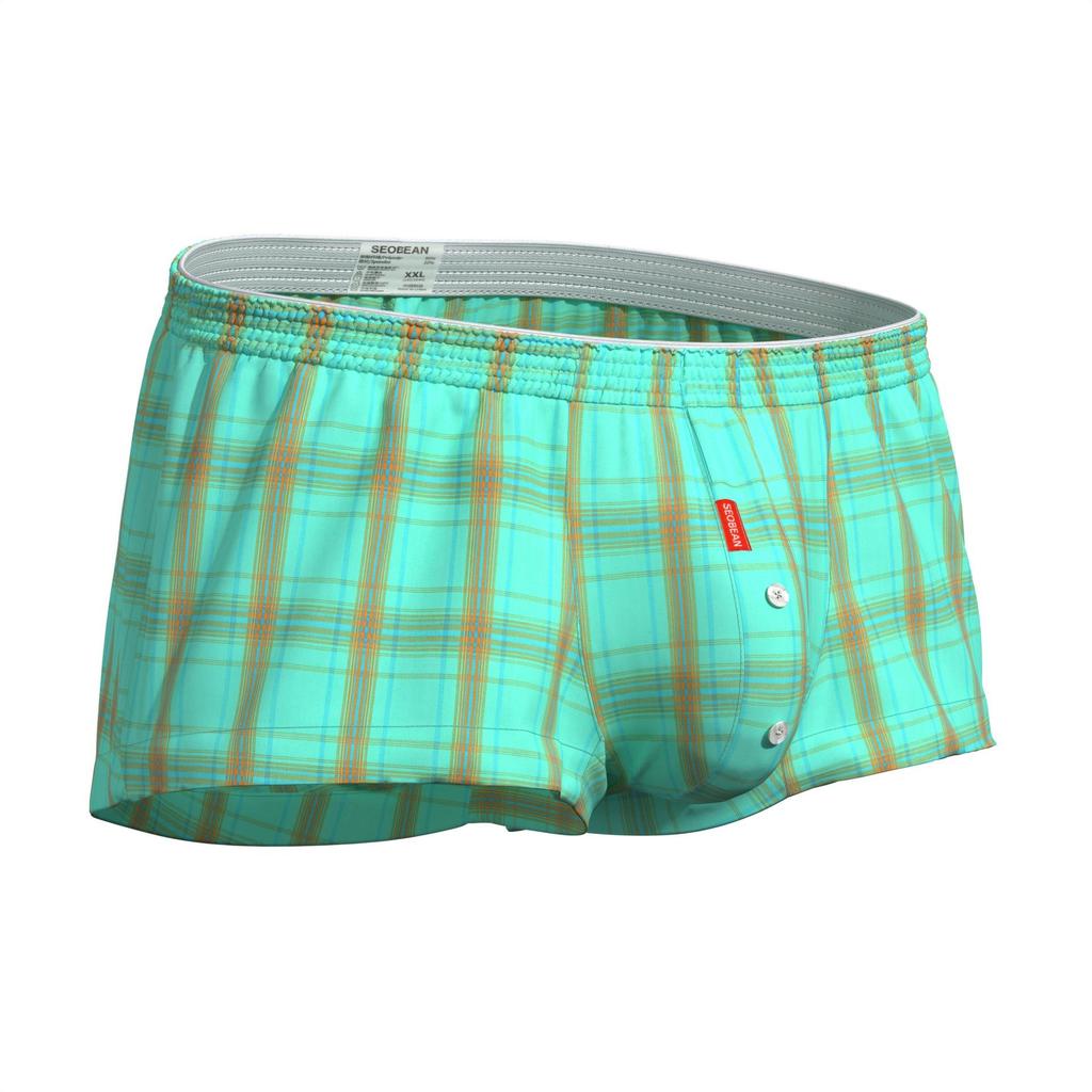 Cotton Men's Plaid Boxer Shorts Men Underwear Boxers Home Lounge Shorts Male Underpants Men Sleep Bottoms