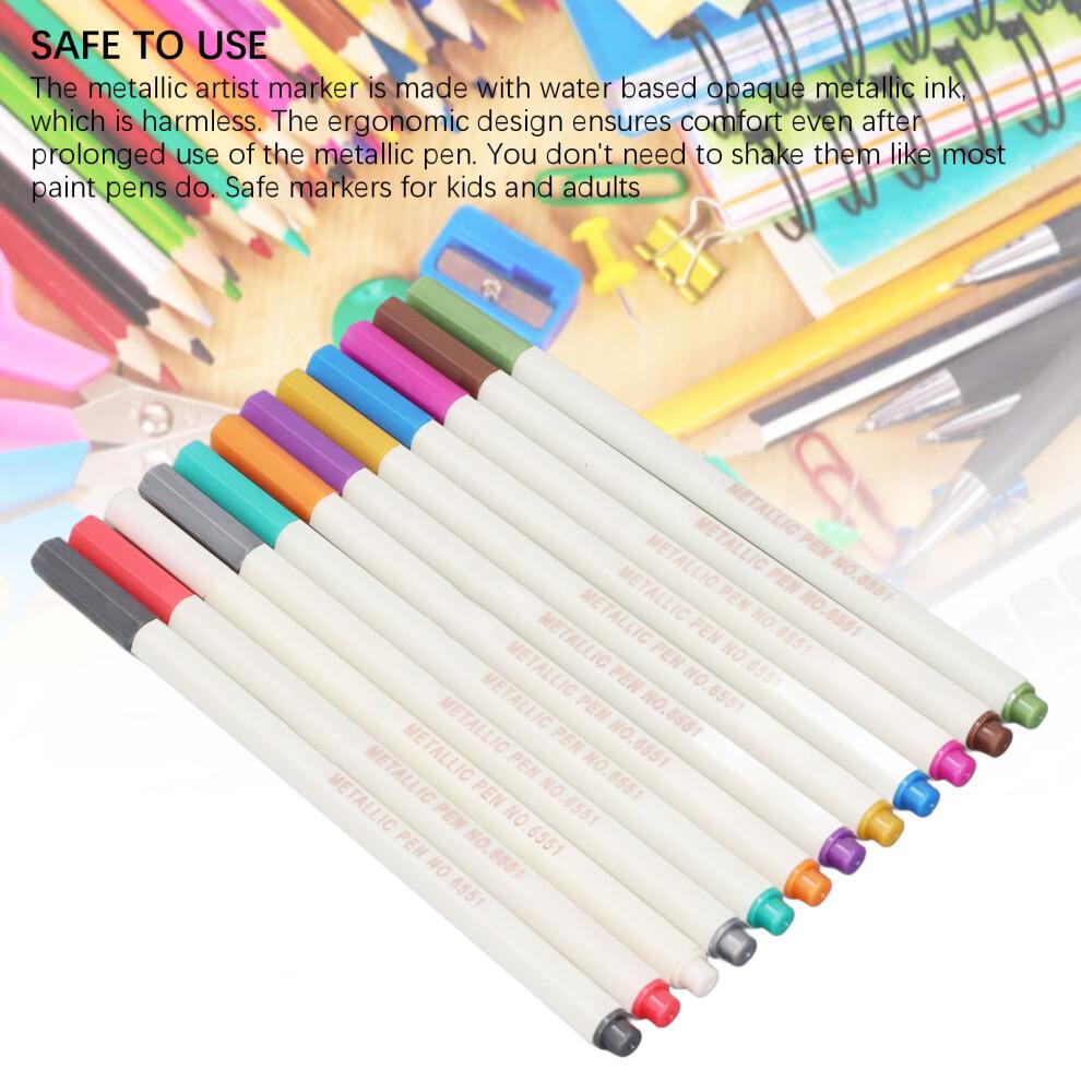 24Pcs Metallic Marker Pens 24 Colors for Art, Scrapbooking, Crafting