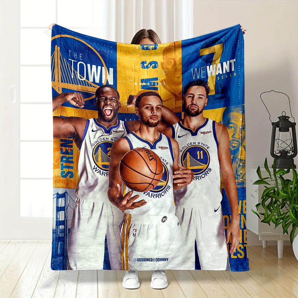 Golden State Warriors Team Basketball Warm quiltFlannel Blanket for Bedroom, Living Room, Sofa, and Nap Sofas.
