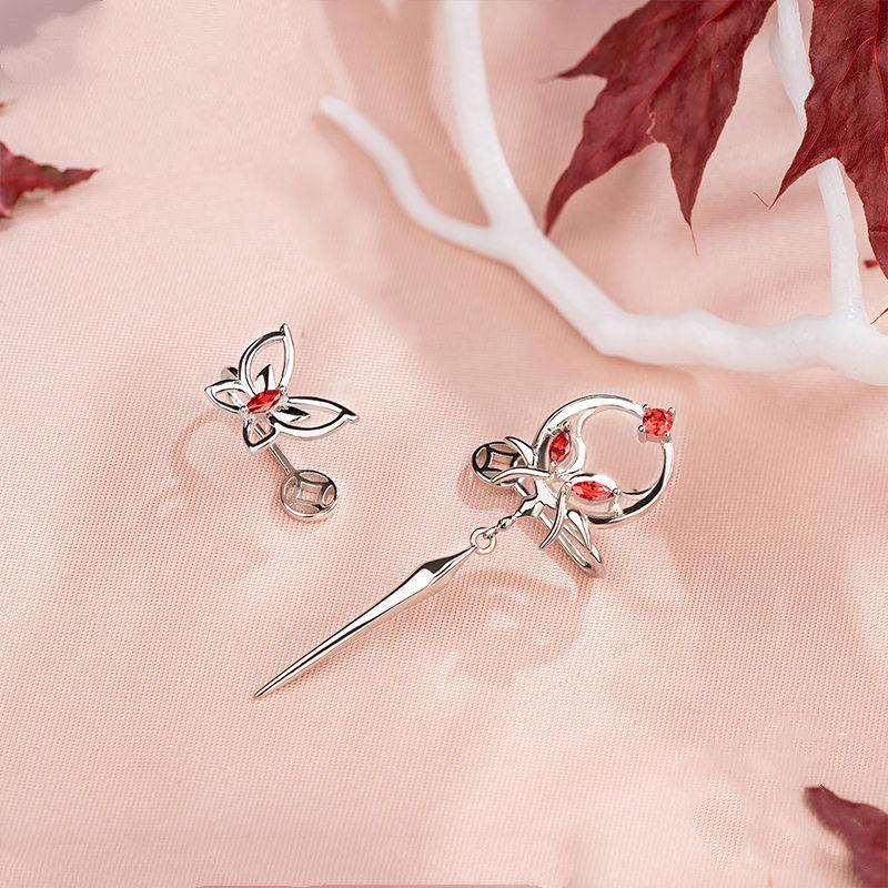 1Pair Anime Tian Guan Ci Fu Earring Heaven Official'S Blessing Hua Cheng Xie Lian Women Irregular Ear Stud Pendant Jewelry Gifts