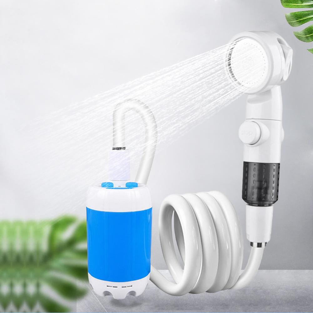 Outdoor Camping Shower Pump 4000mAh Rechargeable Shower Head Sprayer Portable Electric Shower Pump Set for Travel Camping Hiking