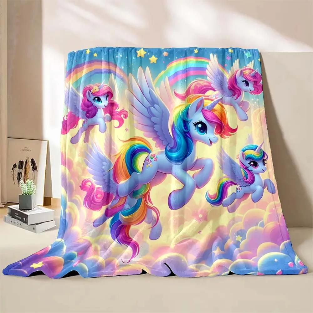 1PC Cute Unicorn Printed Cartoon Blanket Warm Soft and Comfortable Home Travel Blanket Sofa Bedding Cover Blanket Girls Gift