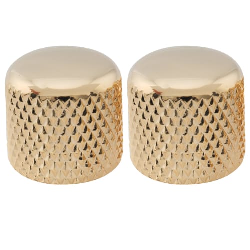 Musiclily Pro Steel Dome Knobs, 18mm Inch Standard, for USA Electric Guitars/Basses, Gold (Set of 2)