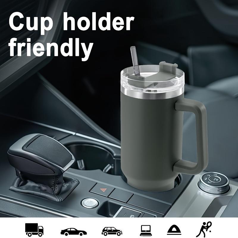 Fashionable 40-ounce stainless steel cup with handle, vacuum insulated travel cup, leak-proof double-wall hot cup, sports water bottle