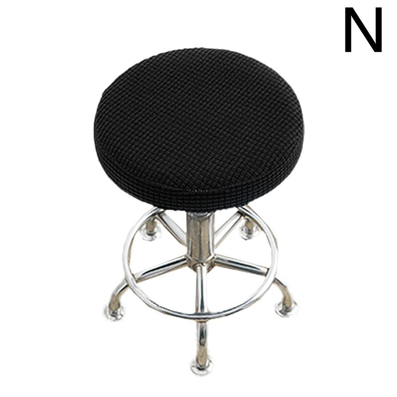 Thickened Solid Color Round Chair Cover Dining Stool Cover Elastic Chair Cushion Cover Washable Removable Seat Cover