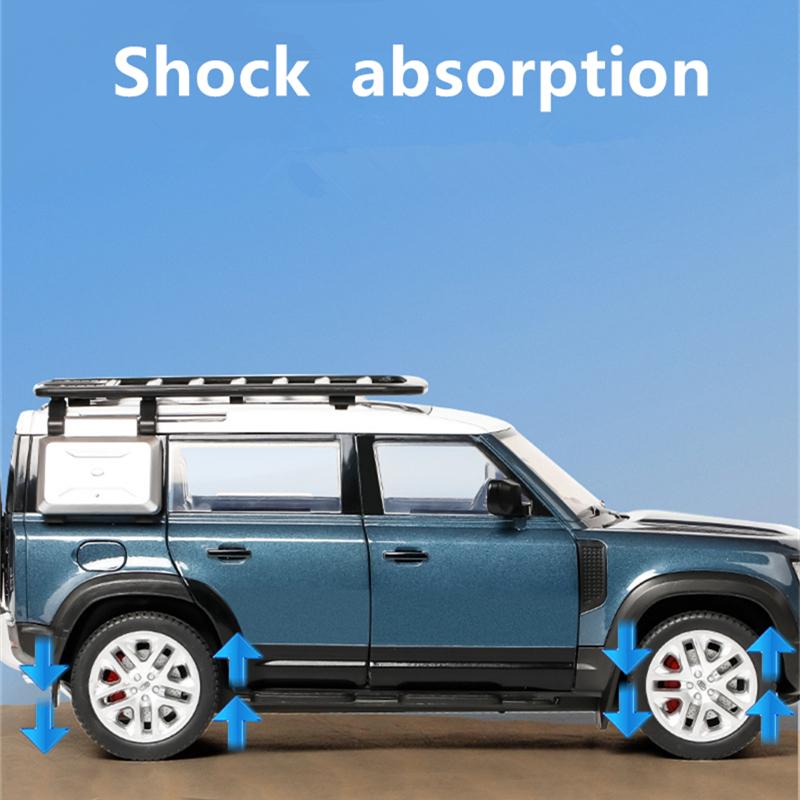 1/18 Range Rover Defender SUV Alloy Car Model Diecast Metal Toy Off-road Vehicles Car Model Sound and Light Simulation Gift