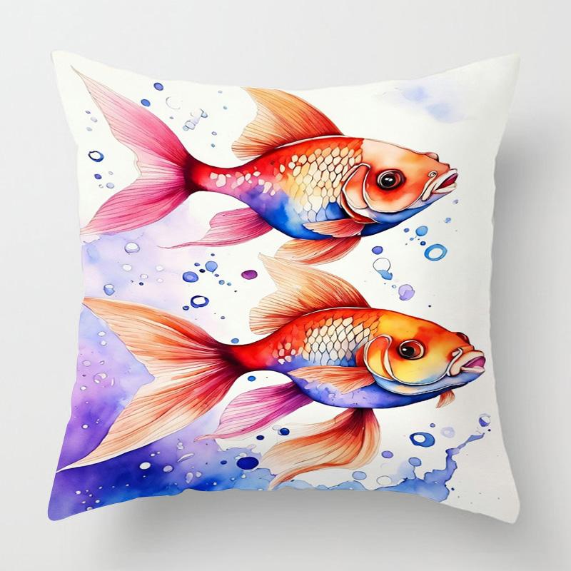 Meereslebewesen Thema Kissenbezug Zuhause Wohnzimmer Sofa Dekorative Kissenhülle 45X 5cm 50X 50cm Maschinenwaschbar Strandstil