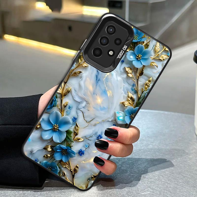 Phone Case for Samsung Galaxy A35 A34 A33 A32 A24 A23 A22 A14 A13 A12 5G Silicone Soft Shell Flower Marble Cover