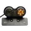 LED License Plate Brake Tail Turn Signal Dual Light For Motorcycle Bobber Cafe