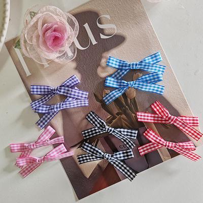 2 Stück Niedliche Karoschleife Haar-Seitenclips Haarnadel für Frauen Mädchen Kinder Stirnband für Party Schule Arbeit Haaraccessoires Kopfbedeckung