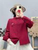 Women's Japanese Retro Double-Layer Cotton Gauze Shirt with Small Horse Embroidery