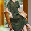Elegantes Kleid für Damen Vintage Kleidung Übergröße Lässig Kurzarm Sommer Langes Kleid