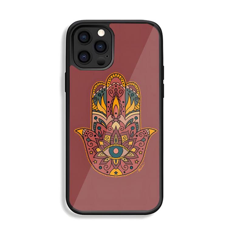 Hamsa Hand of Fatim Phone Case Silicone PC+TPU for Iphone 6S 7 8 Plus X Xs Max XR 11 12 13 Mini Pro Shockproof Hard Cover Shell