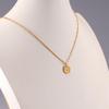 18K Gold Stainless Steel Minimalist Letter Necklace with 26 Round Pendant Options