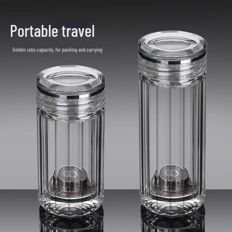 Shuiyisheng G521 Double-layer Titanium Glass Tea Cup