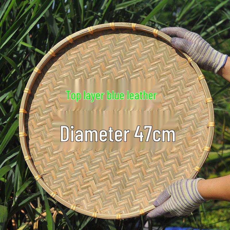 Large Handmade Bamboo Winnowing Basket - Round Woven Tray/Sieve for Drying or Decoration