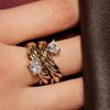 Zircon Ring, Titanium Steel Jewelry, Stainless Steel Small Sugar-shaped Zircon Ring