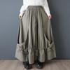 Büyük beden Yüksek bel vintage İlkbahar sonbahar rahat bol uzun kadın etekleri kadın etek