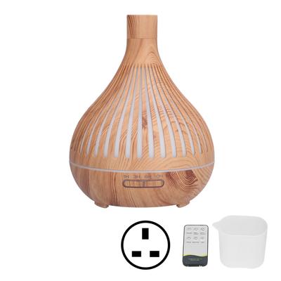 400ml Wood Grain Humidifier Hollow Electric Colorful LED Lamp Aromatherapy Diffuser with Remote