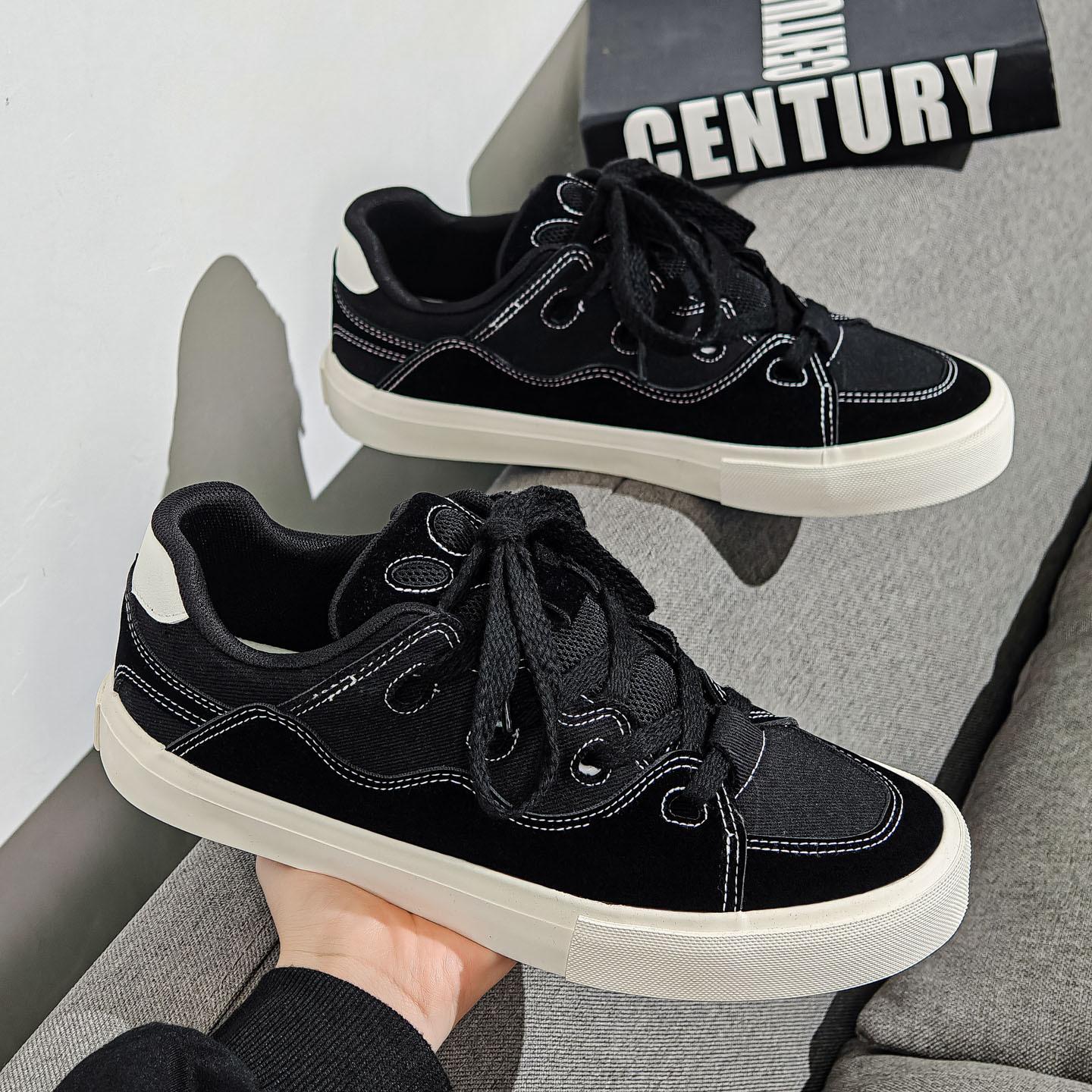 Новые осенние платформенные скейтбордические кеды повседневные хлебные туфли спортивные досочные кеды 39