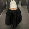 2024 Autumn/Winter Low Waist Black Slim Silhouette Tutu Skirt for Women