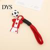 National Team Keychain Pendant, Thick Braided Rope Mini Football Soft Rubber Jersey Charm Key Holder, Argentina Brazil Germany Colors Fan Gift