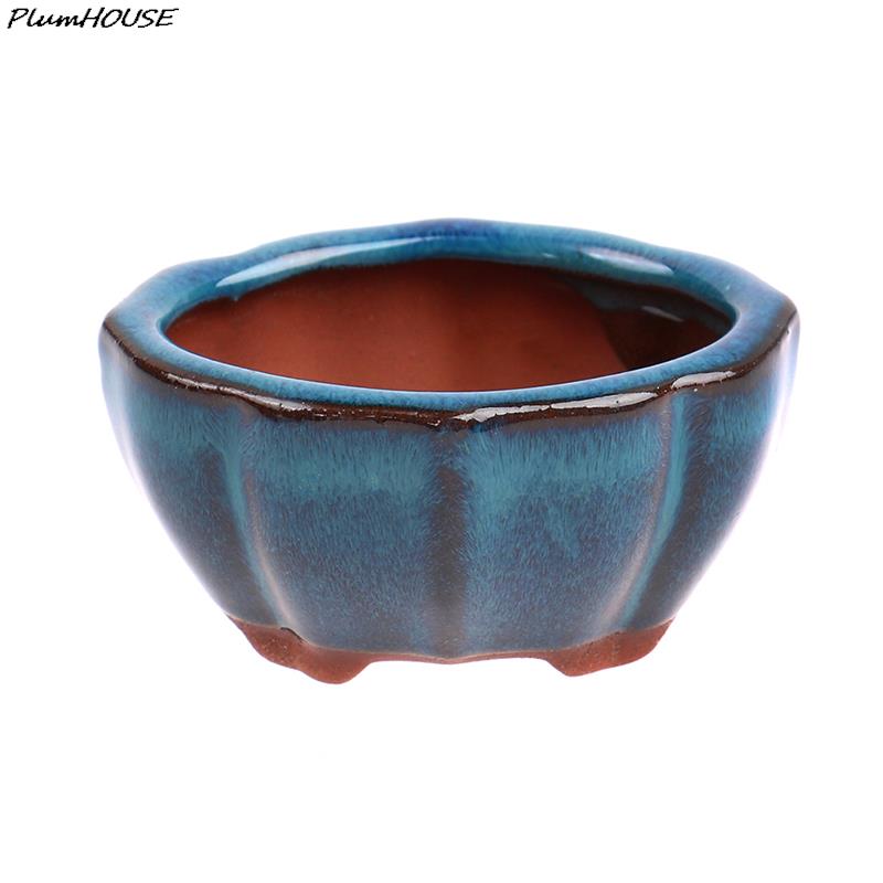 1 pz Vaso per Bonsai Stile Cinese Creativo Ventilato Sabbie Viola Artigianato Ceramico Vaso per Piante Fioriera Per Casa Ufficio