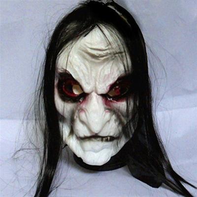 Halloween Gruseliger Zombie mit schwarzen Haaren Geistermaske Atmungsaktive Spukhaus-Requisite
