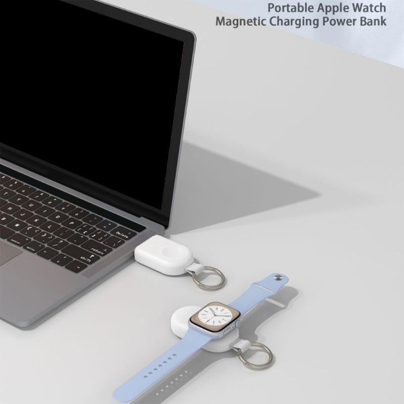 Universal Portable Wireless Watch Charger PD Fast Charging Keychain Shaped Charger Magnetic Handy Charger Dock Stand