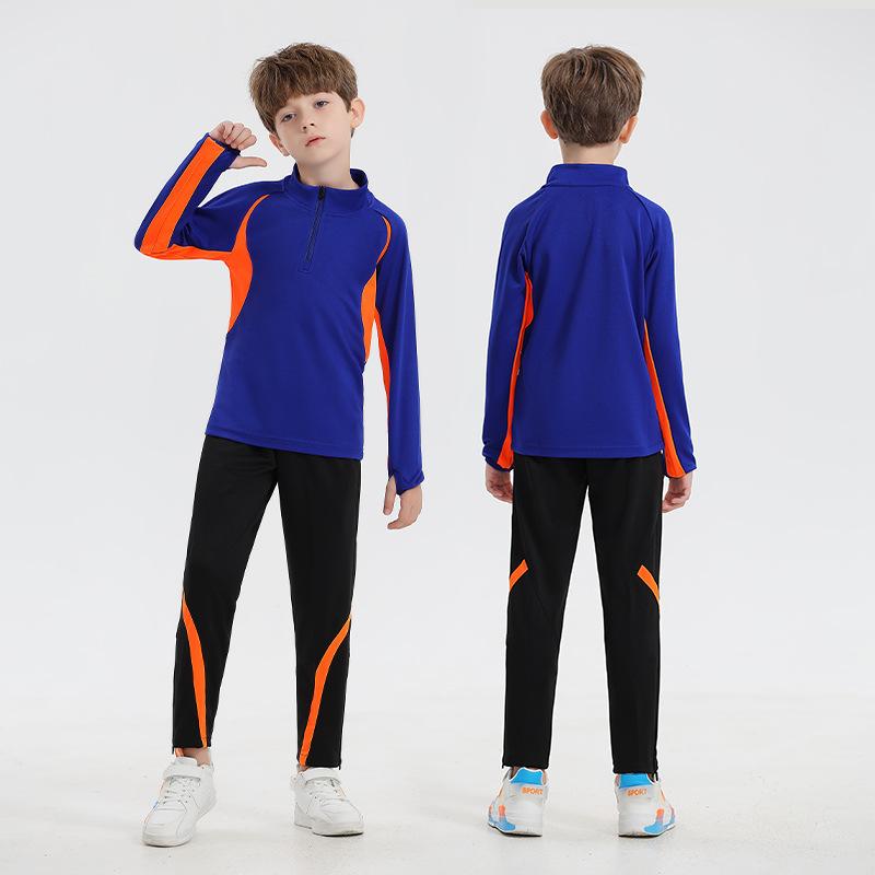 Großhandel Herbst- und Winter-Kinderjacken, langärmelige Anzüge mit halbem Reißverschluss, Herren-Fußballuniformen, Trainingsuniformen und Auftrittsuniformen