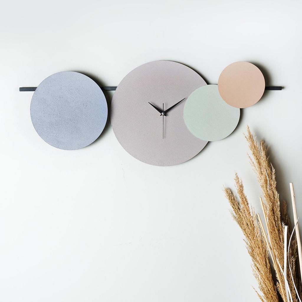 MUYIKA Maxico Metal 75-30cm Decorative Wall Clock (BLUE-LILA-GREEN-BROWN)