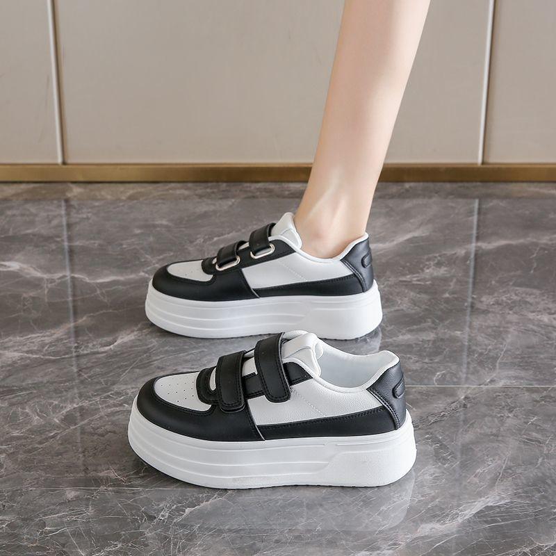 Velcro little white shoes women's 2025 spring new platform casual heightening shoes fashionable versatile classic sports board shoes