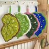Thickened Plush Kitchen Towel Infusion Shaped Washable Clear Plant Print Hanging Absorbent Towel Household Decorative Towel