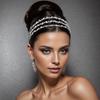 1PC Bandă elegantă cu strasuri, cu mai multe straturi, cu strasuri strălucitoare, accesorii pentru bijuterii pentru păr de mireasă