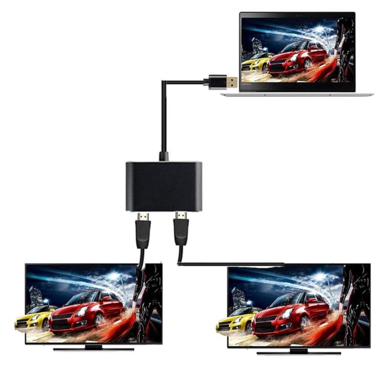 Video Adapter 5Gbps for Cellphone TV Laptop USB 3.0 to Dual HDMI-Compatible PD Converter 3 in 1 USB Dock Station Hub