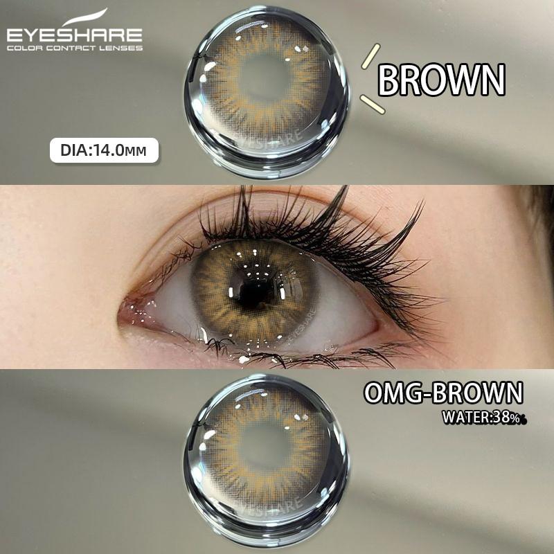 Eyeshare 1 Pair Gray Pupil for Eyes Korean Brown Color Contact Lenses Natural Softlens Annual Use Cosmetic