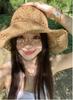 Daisy Raffia Woven Empty Top Hat Children Summer Outdoor Seaside Vacation Sunshade Sun Protection Straw Hat