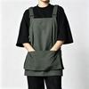 New Polyester Catering Apron Waterproof Unisex Painting Apron Stain-resistant Multiple Pockets Household Apron for Coffee Shop