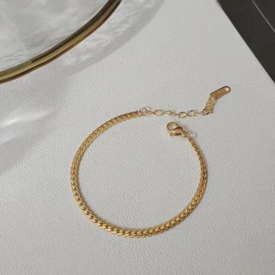 Korean Style Snake Bone Titanium Steel 18k Gold Couple Bracelet - Trendy Jewelry for Women and Students