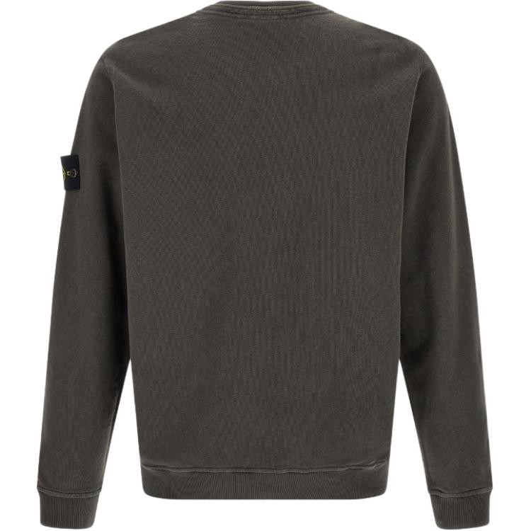 STONE ISLAND Solid Color Crew Neck Ribbed Long Sleeve Sweatshirt Men Sweatshirt L1S156100034S0060V0165