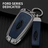 Leather Car Key Case Cover Shell For Ford Fusion Edge Mustang Explorer Expedition Bronco Ecosport Ranger F150 F250 F350 F450 550 Qa1