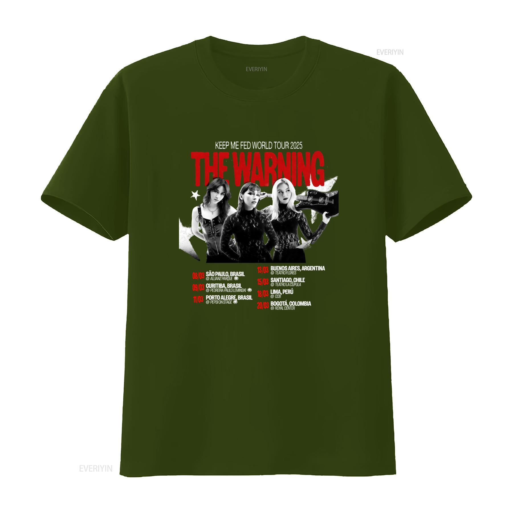 The Warning Rock Band 2025 Tour T-Shirt Schwarz Baumwolle Größe S 5XL vintage Gewaschen Mode Bequem Unisex Grafik Vielseitig XL