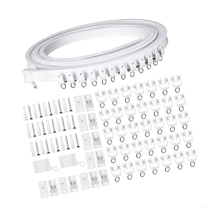 Quiet Glides Curtain Rails 5 Meter with Accessories Set for Seamlessly Hanging X3UC