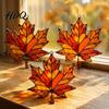 Indoor Autumn Party Supplies Acrylic Maple Leaf Suncatcher for Home Decor Stained Glass Decorative Leaves Style Window Hanging Ornament Thanksgiving